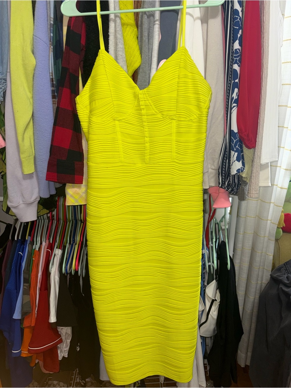 Derek Heart Lime Green Bodycon Dress
